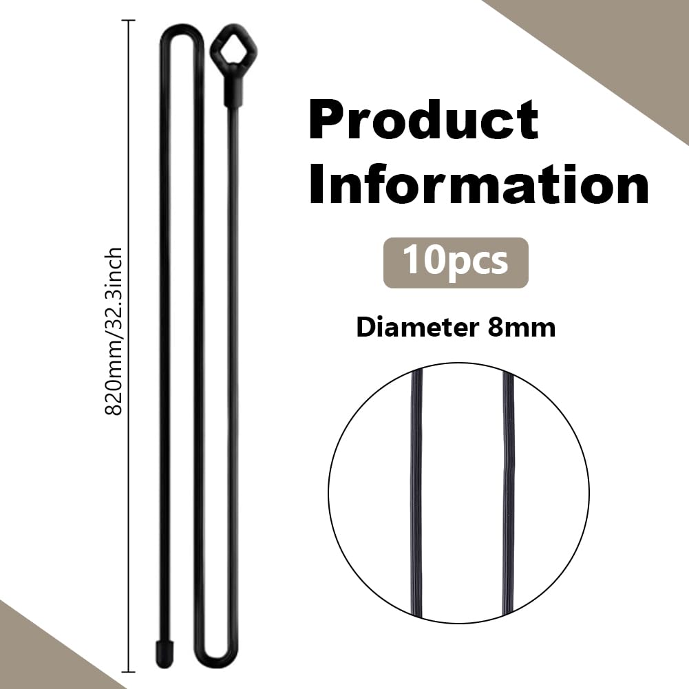 DELORIGIN 10pcs Silicone Twist Ties 32inch Reusable Silicone Cable Twist Ties Heavy Duty Bendable Cable Straps Cord Organizer Ties for Cable Wire Management Bundling and Holding Indoor and Outdoor - Image 2