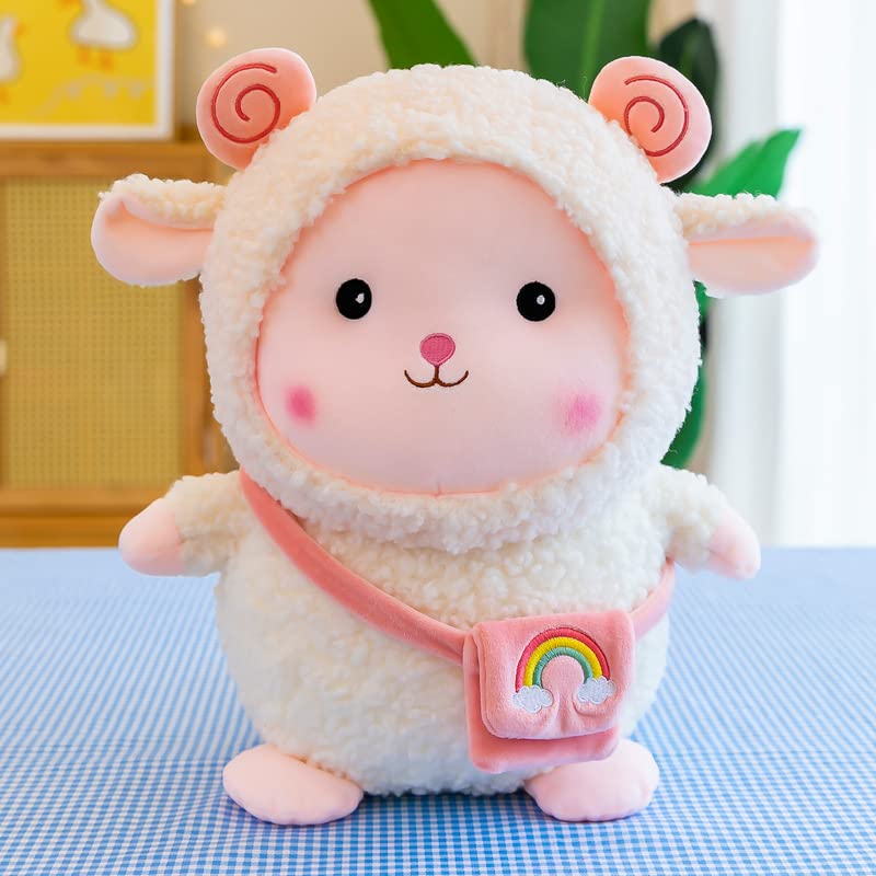 Kawaii Pecora Peluche Giocattolo Carino Peluche Agnello Cuscino Bambole Animali Di Peluche Per Bambini/Ragazze Regali Di Compleanno Di Natale 50 cm Bianco