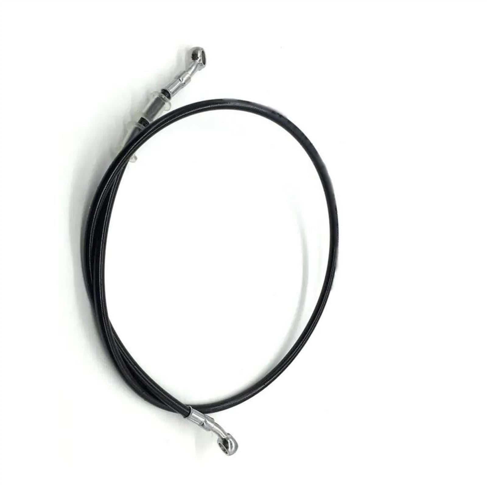 Motorbike Part 80cm Motorcycle Braided Brake Hose Line Steel Cable Hydraulic Pipe(Black- Silver)