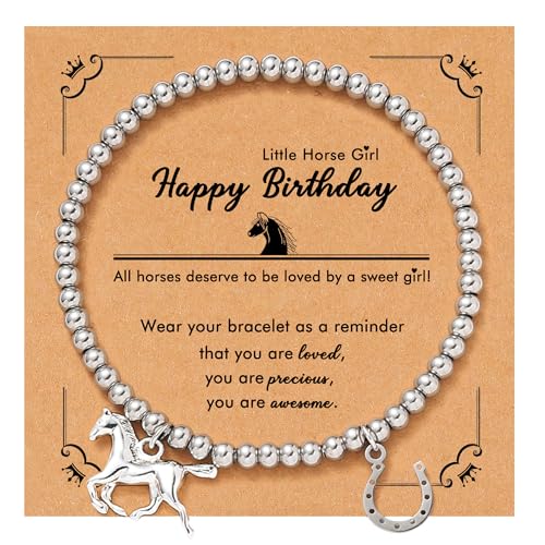 RZKING Horse Gifts for Women, Horseshoe & Horse Bracelet Horse Stuff Cool Gifts for Horse Lovers, Christmas Birthday Gifts for Women