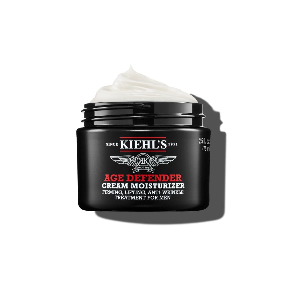 Kiehl's Age Defender Cream Moisturiser: Firming Moisturiser for Men with Linseed Extract, Reduces the Appearance of Wrinkles