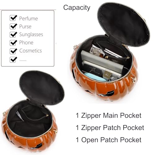 Women Unique Novelty Crossbody Shoulder Bag Handbag Men PVC Weird Horror Halloween Pumpkin Purse4