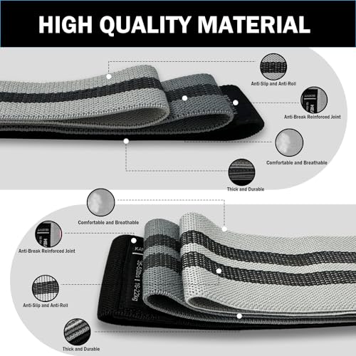 Image of KANGFITER 6 PCS Long and Short Fabric Resistance Bands for Working Out, Non-Slip 3 Fabric Body Bands and 3 Pull Up Assistance Bands, Loop Exercise Elastic Bands for for Leg, Glutes, Hip Workout