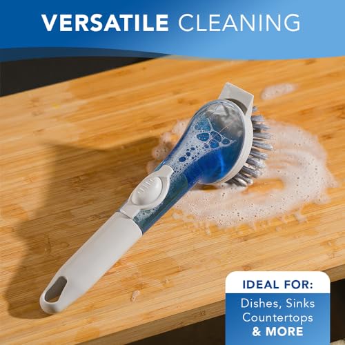 Image of Generic Clear Plastic Scrub Brush, Gray, KK-0015