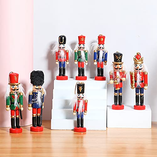 Conjunto de enfeites quebra-nozes de Natal, conjunto de enfeites quebra-nozes de madeira, decorações