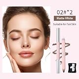 2 PCS MSMEESHU Dual-Ended Contour Stick, Cream Face Contour & Highlight Makeup Stick, Blendable Sculpting Stick for Natural Definition, Long-Lasting, Easy to Apply, 02 Matte White