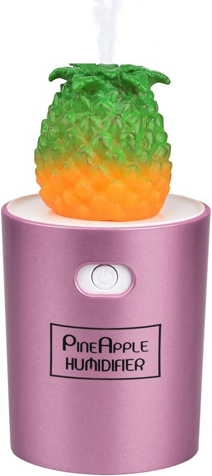 Cool Mist Humidifier-Desktop Pineapple Humidifier-Air Diffuser Purifier Ultrasonic Humidifiers for Bedroom Living Room-7 Colorful Atmosphere Night Lights and Automatic Shut-Off Protection, Rose