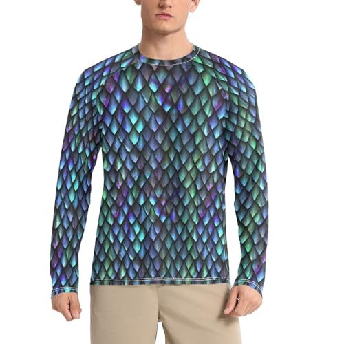 Men's Long Sleeve Rash Guard UV Swim Shirt
