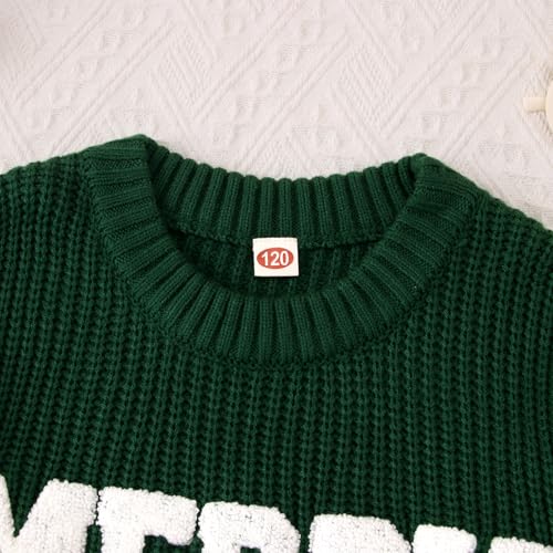 Image of CM C&M WODRO Girl's Merry Sweater Christmas Knit Crewneck Long Sleeve Pullover Cute Holiday Jumper Tops 7-11 Years