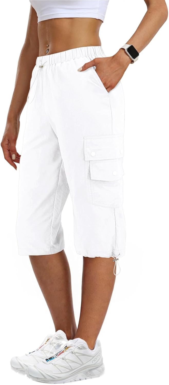 Baggy Women’s Hiking Cargo Capris Pants with 6 Pockets, Lightweight Quick Dry Casual Outdoor Travel Capri Pants Baggy Women’s Hiking Cargo Capris Pants with 6 Pockets, Lightweight Quick Dry Casual Outdoor Travel Capri Pants
