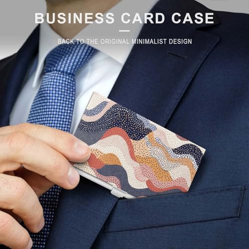 Slim Metal Business Card Holder - Wavy Pattern Aluminum Alloy Card Case with Buckle Closure, Holds 20 Cards & Cash, Professional Credit Card Size ID Holder for Men Women Gift3