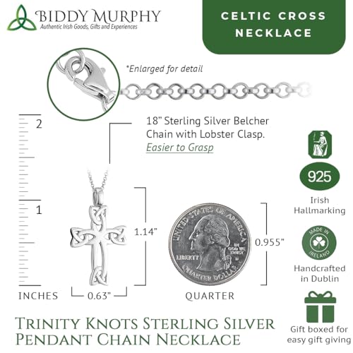 Celtic Cross Sterling Silver Trinity Knots Pick Chain Length3