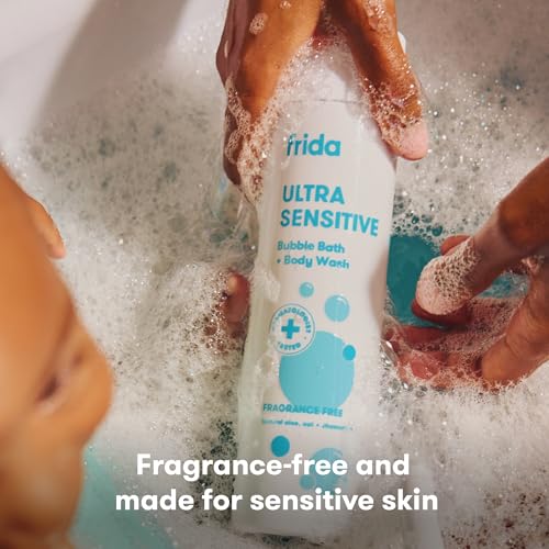 Image of Frida Baby Unscented Fragrance-Free Bubble Bath + Body Wash, Safe for Skin, 10 Fl Oz (Pack of 12)