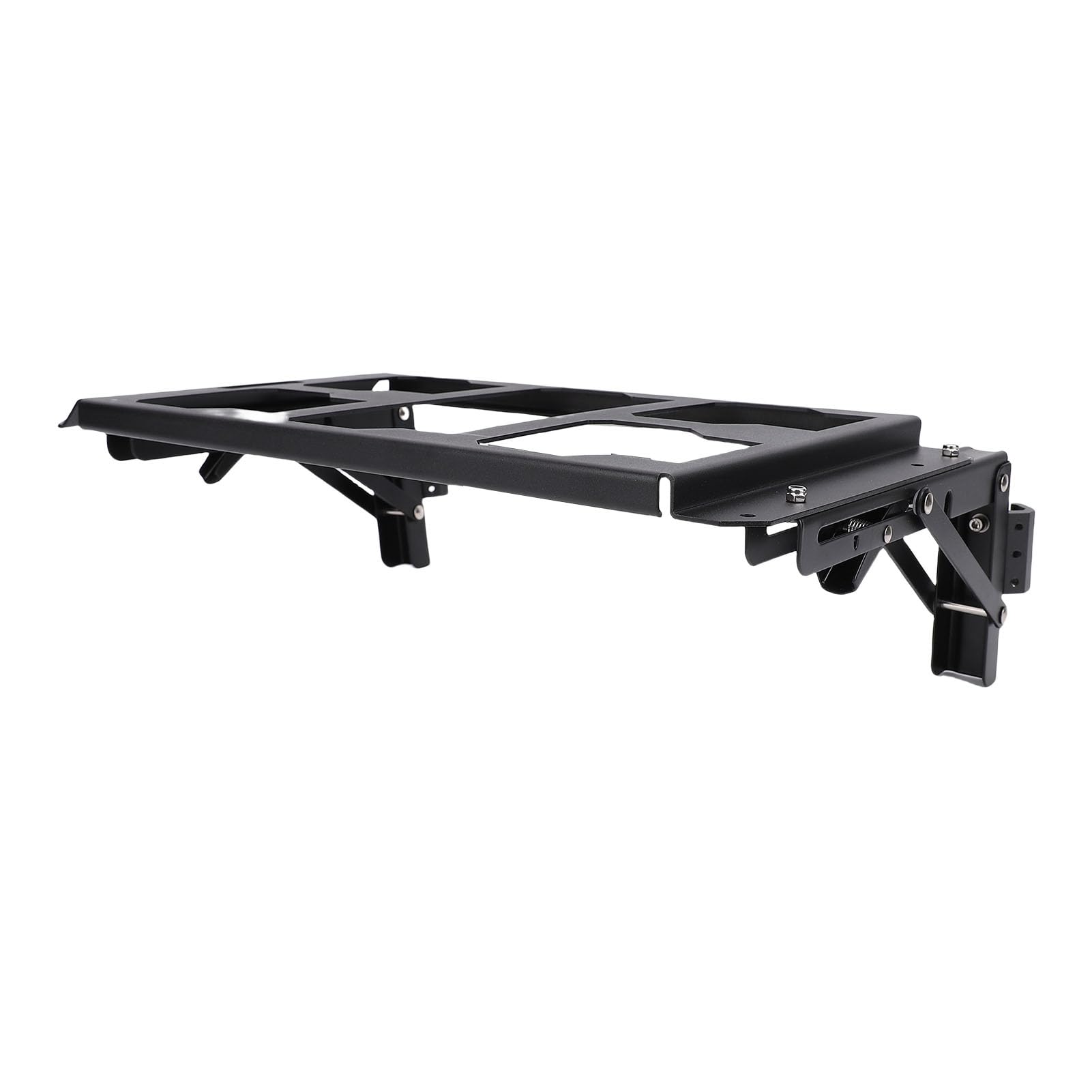 Montaje Lateral de Caja de Herramientas, Bandeja Plegable de Aleación de Aluminio para con Diseño Plegable y Bloqueo de Riel Seguro, para Almacenamiento y Organización de Herramientas