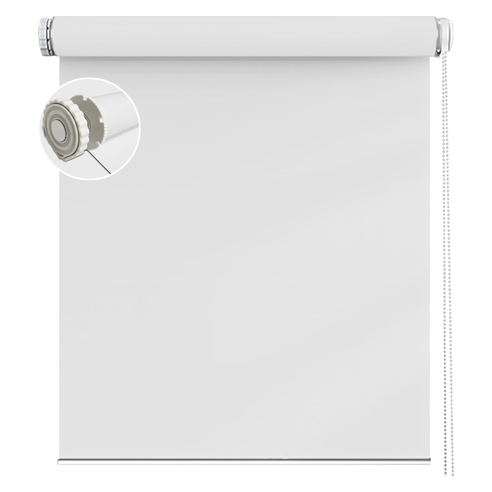 Day and Night Light Blinds 50 x 60 cm Light Filtering Premium Fabric Easy Fit Light Filtering Curtains No Drilling Required for Living Room,Bathroom, White — image 1