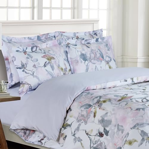 Majestic Giftware Madison Linen 8 Pcs 48" Full Size Duvet Bedding Set (BL508-48F) | Easy Care - Botanical Bliss 300 TC 100% Cotton Sateen |2 Fitted Sheets, 2 Duvets, 4 Pillowcases - Ritz Collection