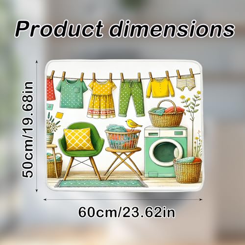 Image of Nuxovilar Vintage Floral Dryer Cover Top 23.6x19.7in Polyester Mat