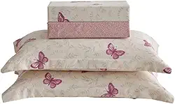 Jogo de Lençol Queen 4 Peças Percal 300 Fios Roma Estampado (Borboleta)