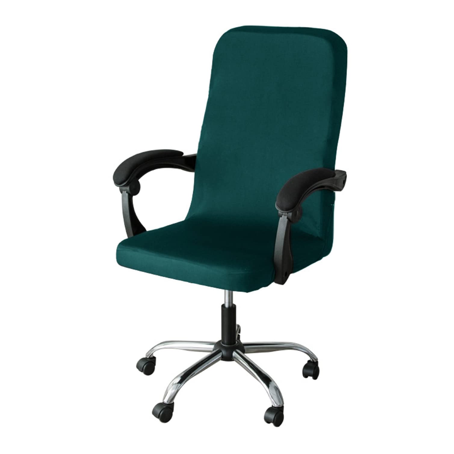 Guyirt Green Office Chair Cover Universal Washable Rotating Chair Slipcovers Stretch Anti-Dust Computer Chair Slipcover Office Chair Cover -Large