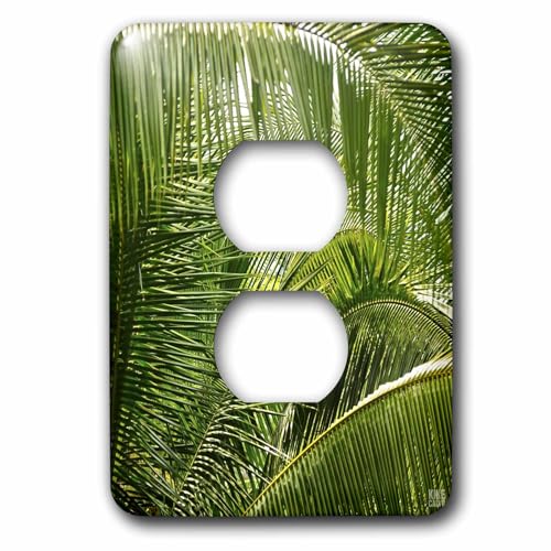 Cubierta de salida de 2 enchufes Palm Trees para tapar placas viejas con estilo 2