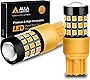 Alla Lighting Newly Upgraded T20 7440 7443 LED Turn Signal Light Bulbs 7444NA 7442NAK, Amber Yellow W3x16q Base, Super Bright 2835-SMD 360° LED Blinker Direction Lamps for Cars, Trucks