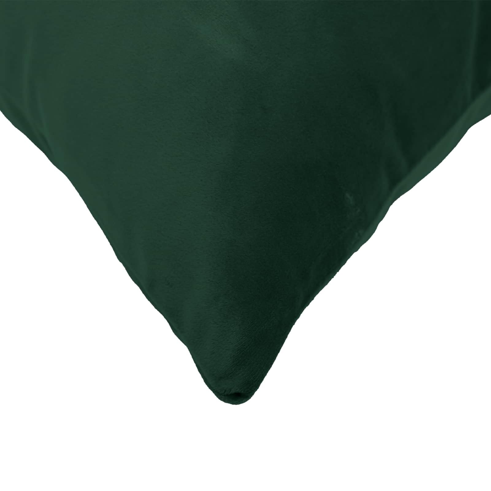 Gecheer Kissen mit Kissenbezug, 2 Stück, 50 x 50 cm, Samt, weich, mit Reißverschluss, Handwäsche, für Sofa, Sessel und Bett, Dunkelgrün