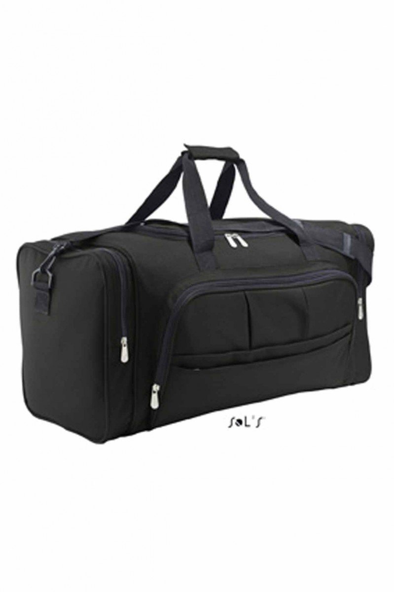 SOL'S Week End - Sac de voyage multi-​poches - Compartiments de rangement - Poches latérales à zip - Bandoulière ajustable - Noir - UNIQUE