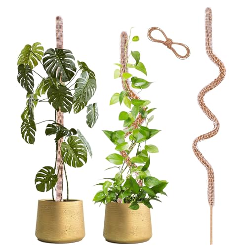 HuiPoLii Moss Pole,Natural Coco Coir Poles,1 Pack 46in Monstera Plant Support,Moss Pole for Plants,DIY Shape,Use Plant Support for Indoor Plants