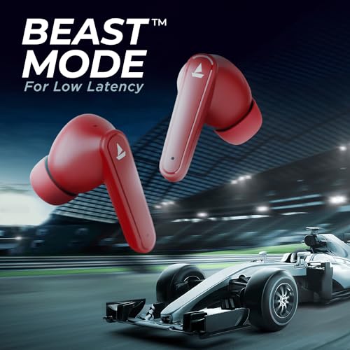 Image of Boat Airdopes 115 in Ear TWS Earbuds with ENx & Beast Mode, Upto 24 Hrs Playback and ASAP Charge(Raging Red)
