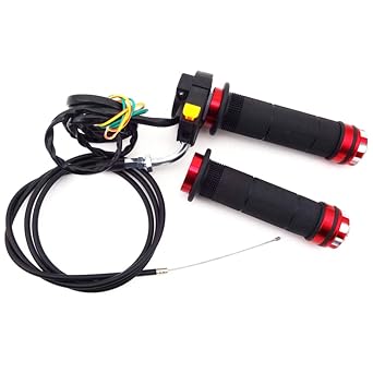 DJ-Motor 2 Stroke Hand Grips Throttle Cable Kill Stop Switch for 49cc 50cc 60cc 80cc Motorized Bicycle Push Bike