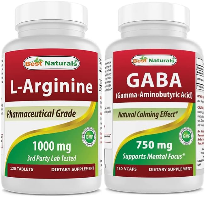 Best Naturals LArginine 1000 mg & GABA Supplement 750mg