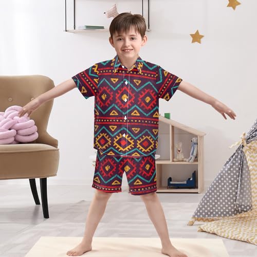 Image of Sunflower Floral Yellow Black Short Sleeve Hawaiian Button Down Shirts and Short Sets for Boys Toddler Summer Outfits