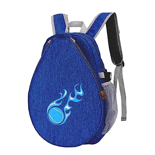 Bolsa de transporte para raqueta de tenis para niños, bolsa de lona impermeable, con cremallera, palas de pickleball, mochila de almacenamiento para pelotas, viajes, jugadores (azul profundo)