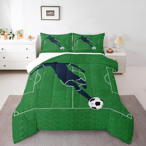 Image of Feelyou Football Comforter Set Full Size 3Pcs for Kids Boys Girls Teens