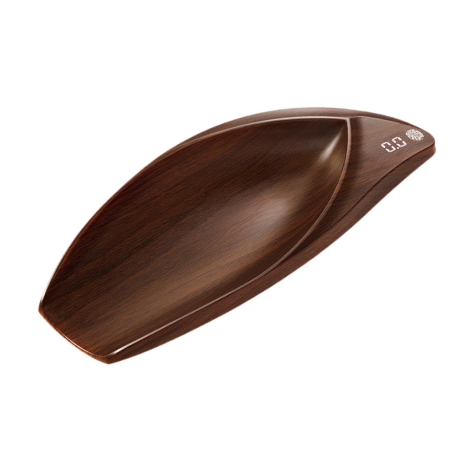 perfk Digitalwaage Miniwaage 200G/0,1G Geschenk Multiuse Küchenwaage Elektronische Kaffeewaage Holz Elektronische Teewaage Büro Zuhause, Braun