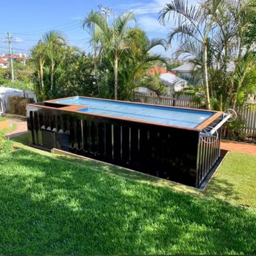 Durable Shipping Container Pool with Fiberglass Interior Above Ground Swimming Solution for Gardens, Hotels, and Residential Areas