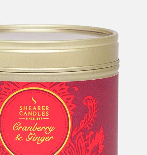 Shearer Candles Cranberry & Ginger Scented Tin Candle, 6 X 6 X 4.7 Cm, Red #TOP1