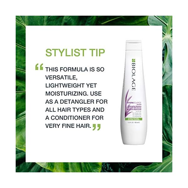 Biolage Hydra Source Detangling Solution | Detangles & Controls Static For Less Frizz & Fly-Aways | Renews Moisture | Paraben-Free | For Dry Hair | Vegan | Cruelty Free | 13.5 Fl. Oz