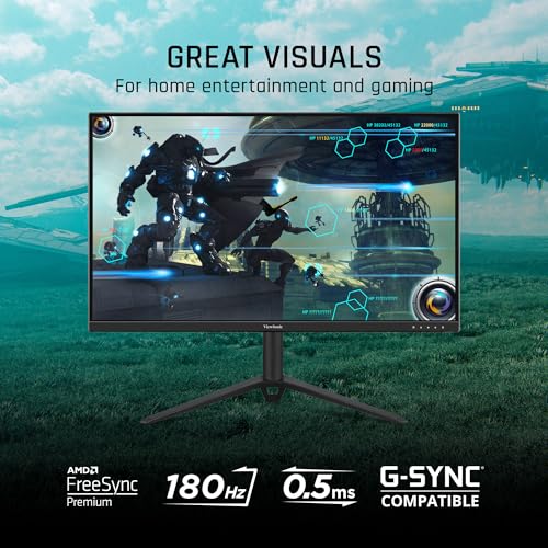 Image of ViewSonic (From USA)-VX2728J 68.58 Cm (27 inch) FHD Fast IPS Gaming Monitor |180Hz |0.5ms| HDR10 | AMD FreeSync Premium | Adaptive Sync | VESA clear MR | 2x Speaker | Height Adjustable|104%sRGB | HDMI,DP