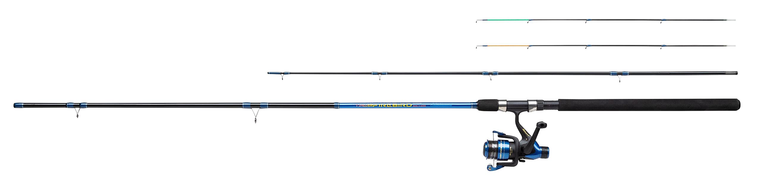 Shakespeare Firebird Feeder Combo, Fishing Rod and Reel Combo, Pre-spooled with Line, Ready to Fish Coarse Combos, Coarse Fishing, Carp, Bream, Roach, Tench, Unisex, Blue / Black, 3.0m | 260g