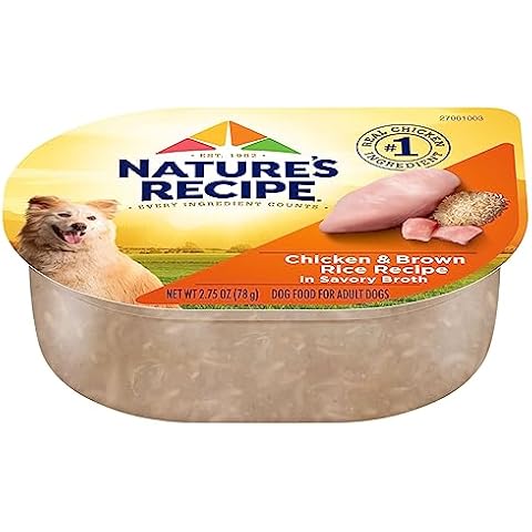 Nature's Recipe Wet Dog Food, Chicken in Broth Recipe, 2.75 Ounce Cup (Pack of 12) Package may vary Cover