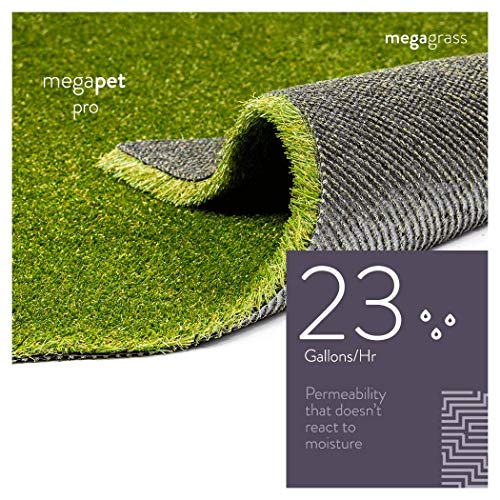 MEGAGRASS 3 x 6 Feet MegaPet Pro Artificial Grass for Pet Turf and