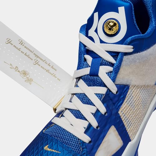 Image of Zoom KD 4 MVP Mens Basketball Shoes (Hyper Royal /Summit White /Metallic Gold) (FZ3540-400, Blue /White) Size 6