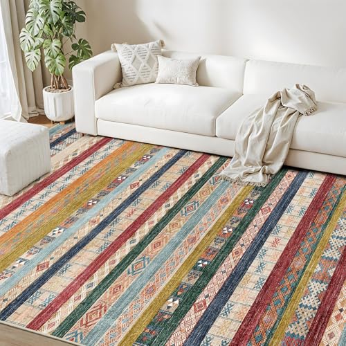 8x10 Washable Boho Stripe Rug