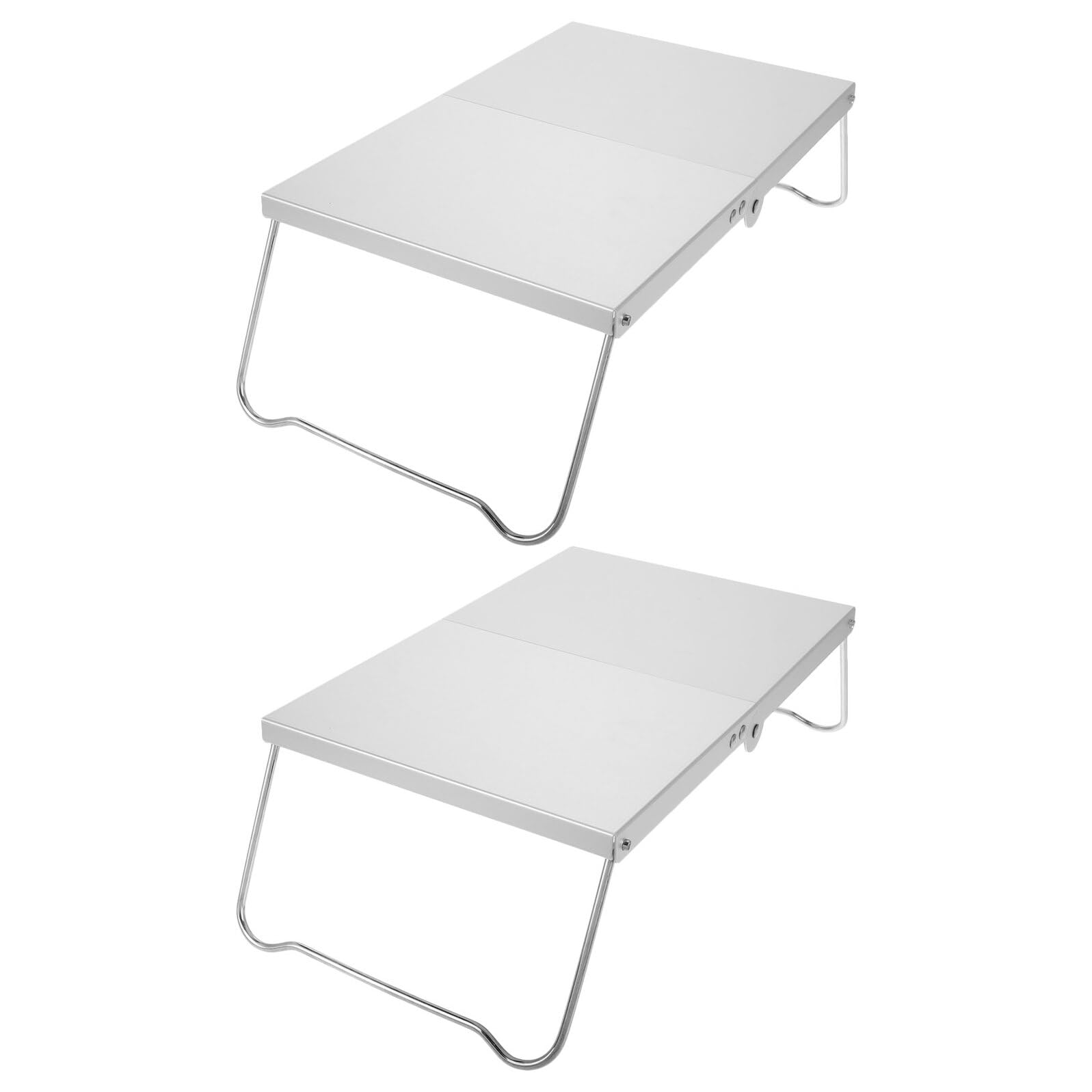 Mini Tavolo da Campeggio Pieghevole in Lega di Alluminio Ultraleggero Set 2 Pezzi Superficie Termoisolante Tavolo Portatile Compatto per Picnic Barbecue e Attività all'Aperto