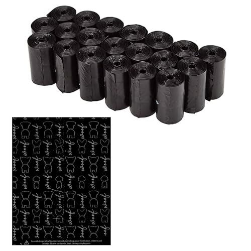 Image of GoldTone - Dog Poop Bags 20 Rolls | 15 per Roll | 300 Total | Tear Resistant Printed (9 inchx12 inch) + 6 ft Lightweight Nylon Leash 3 /4 inch wide