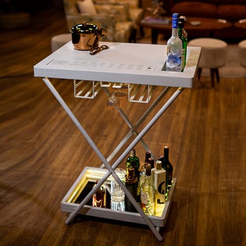 Image of HAUS OF BARS by SpeedX - Model J - Multi-Functional, Portable and Foldable Bar Table in Matte White Finish