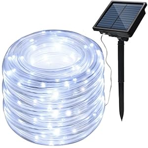 IMAGE 8 Modes Solar Rope Lights 23M Outdoor Solar Tube Lights Waterproof 200LED for Indoor Outdoor Garden Party Patio…