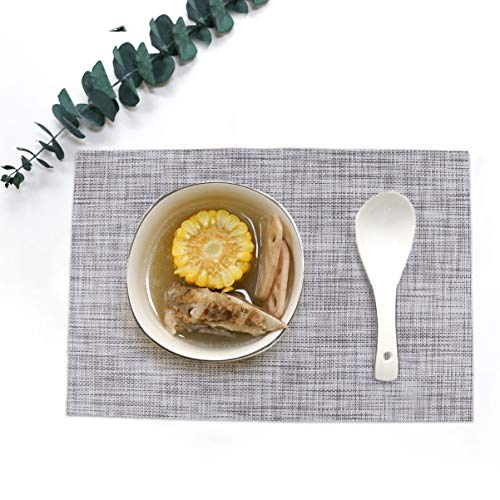 Cabilock 6 peças de tapetes de mesa de PVC resistentes ao calor para mesa de jantar, tapetes de mesa