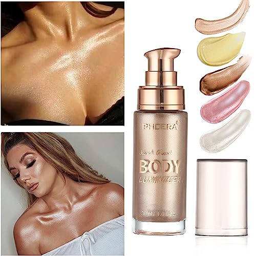 Lezero Body Shimmer Oil, Waterproof Long Lasting Moisturizing Bronze Body Luminizer Glow For Face & Body thumb #1